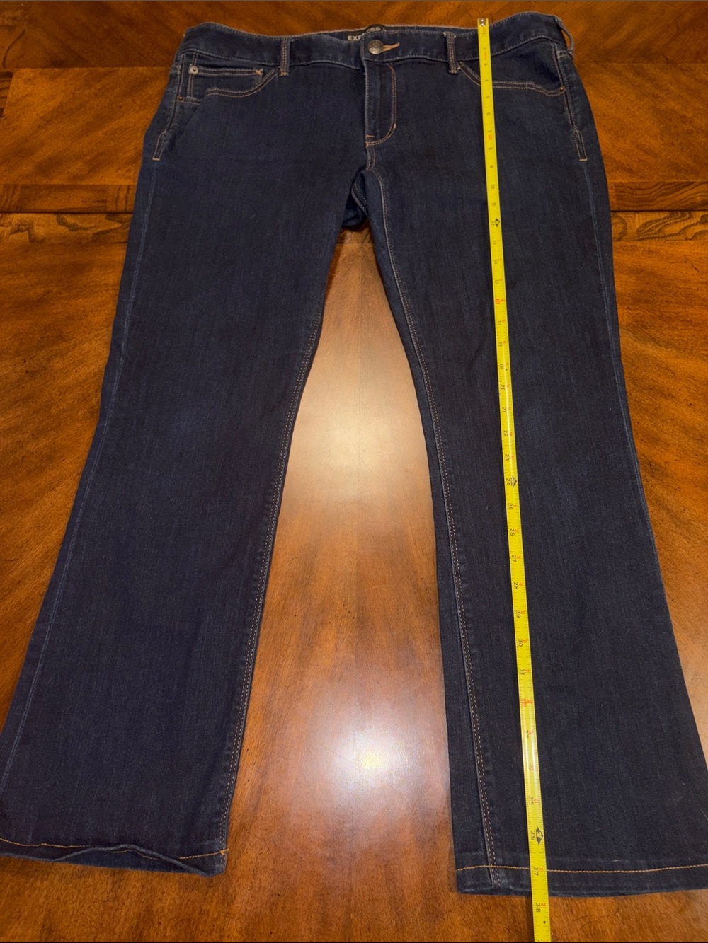 Express Barely Boot Dark Wash Jeans Size 14R Stretch Bootcut